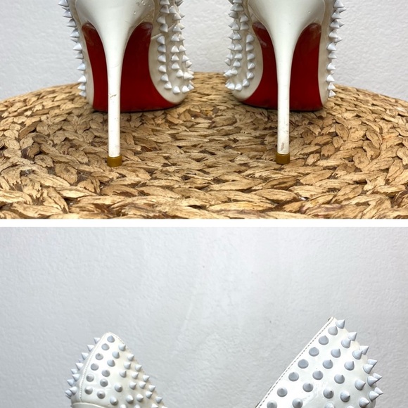 Christian Louboutin pigalle white studded spike heels - Picture 5 of 5